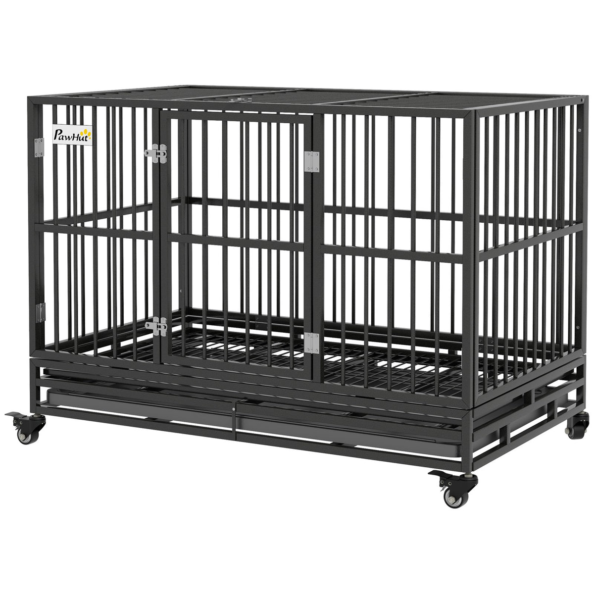 Cage pour chien renforcée avec roulettes