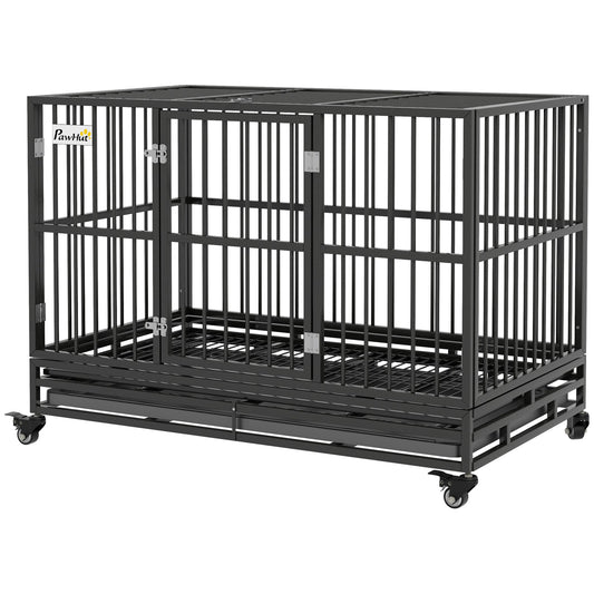 Cage pour chien renforcée avec roulettes