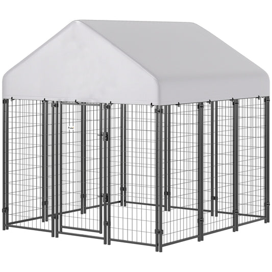 Chenil extérieur pour chien renforcé avec toit et porte verrouillable