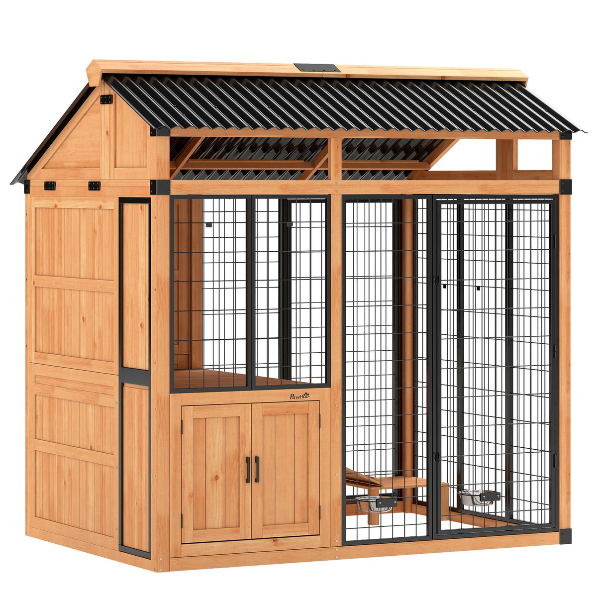 Niche extérieure pour chien en bois avec rangement