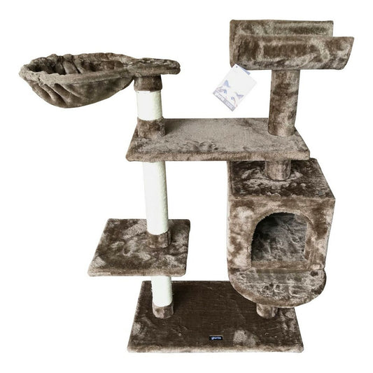 Small Cat Tree Brown - Hammock and Closed Den