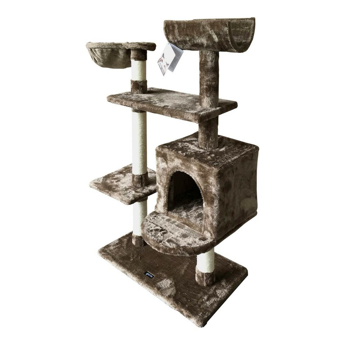 Small Cat Tree Brown - Hammock and Closed Den