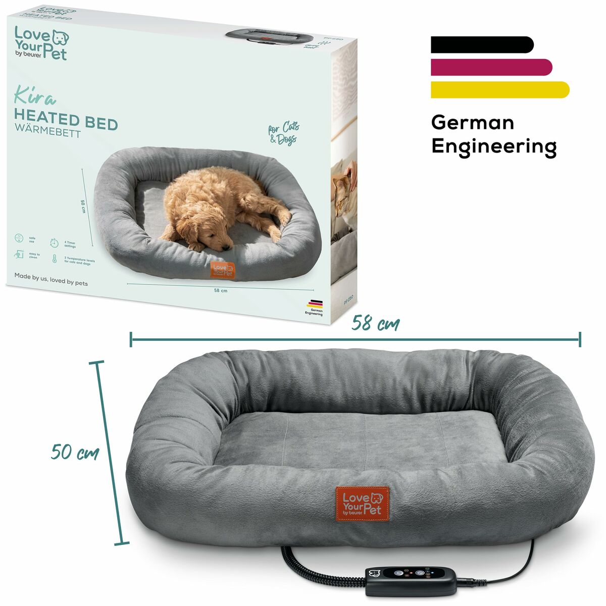 Heated Dog Bed - Gentle Secure Warmth