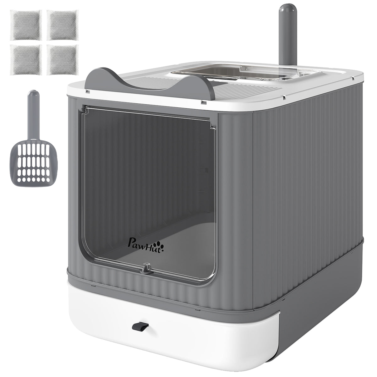 Covered cat litter box