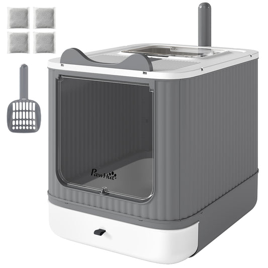 Covered cat litter box
