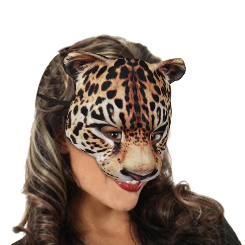 3D Animal Mask Adult | Molded Plastic Costume Face
