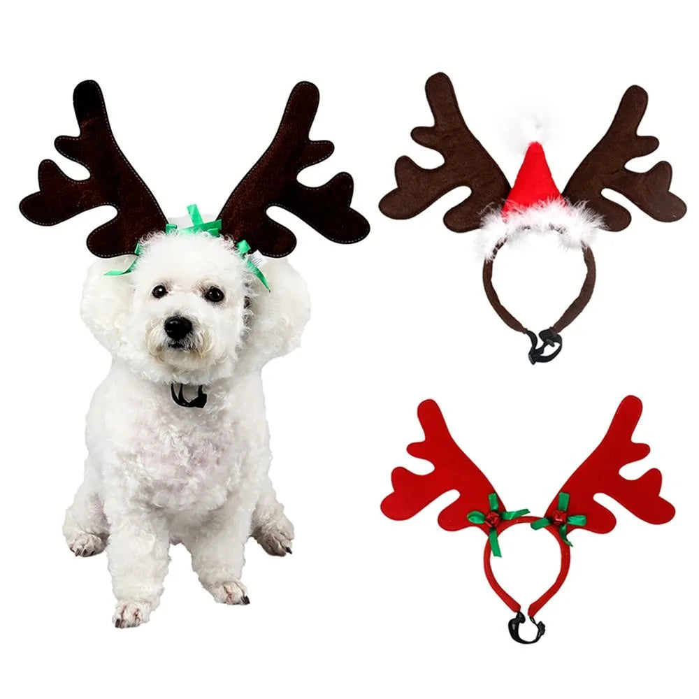 Reindeer Hat for Dogs | Holiday Pet Costume with Secure Fit