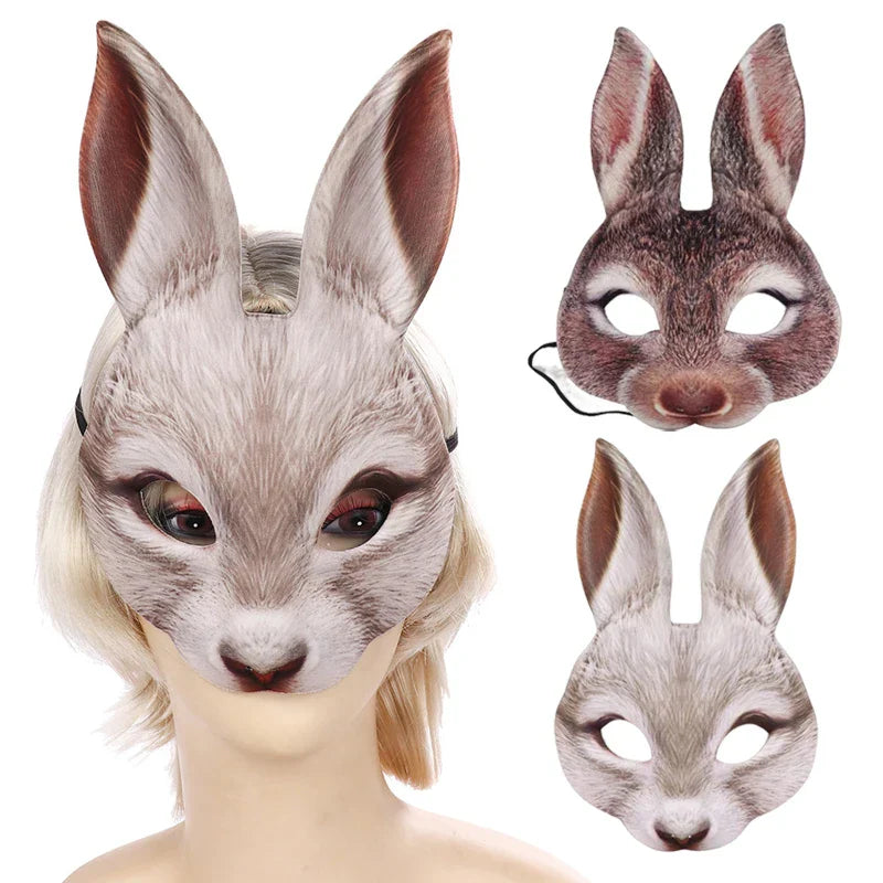 3D Animal Mask Adult | Molded Plastic Costume Face