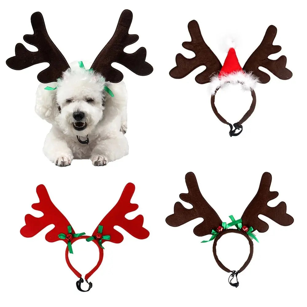 Reindeer Hat for Dogs | Holiday Pet Costume with Secure Fit