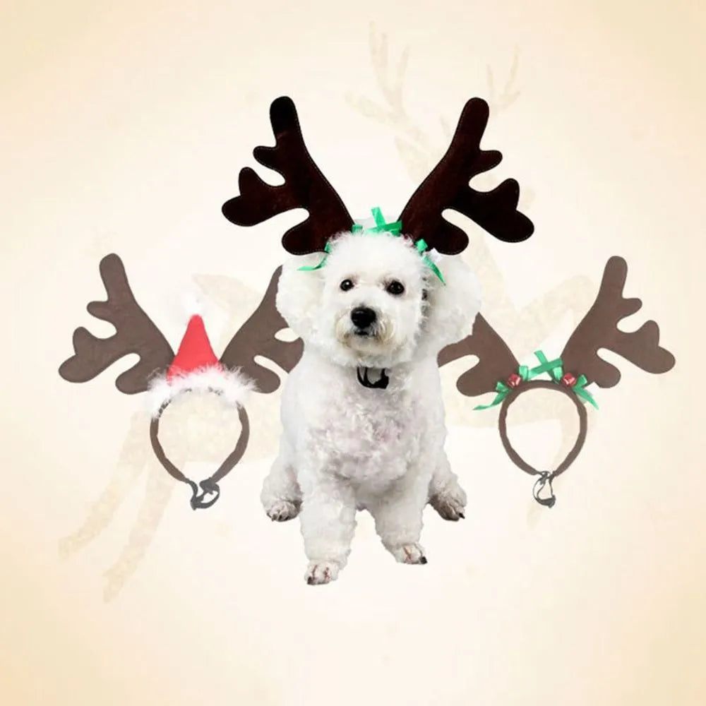 Reindeer Hat for Dogs | Holiday Pet Costume with Secure Fit