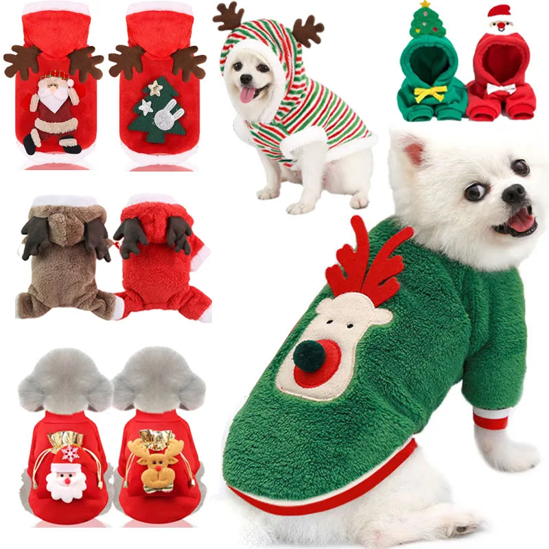 Dog Santa Costume Outfit | Adjustable Belly Closure