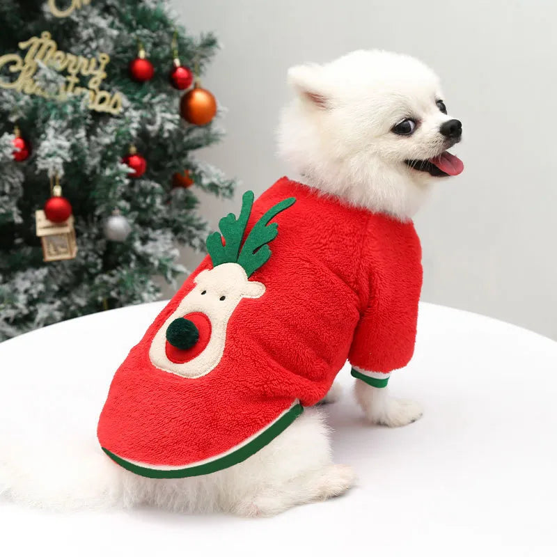 Dog Santa Costume Outfit | Adjustable Belly Closure
