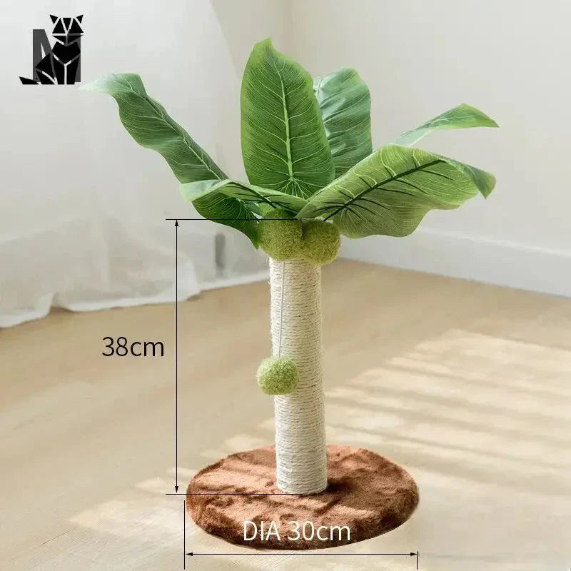 Arbre à chat design Feline Elegance™ arbre à chat avec une feuille verte luxuriante pour le jeu des félins