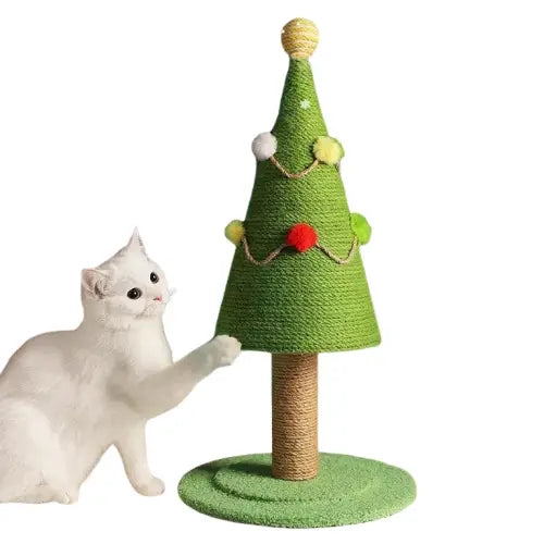 Chat à côté de l’arbre de Noël - Arbre à chat festif Transparent Background