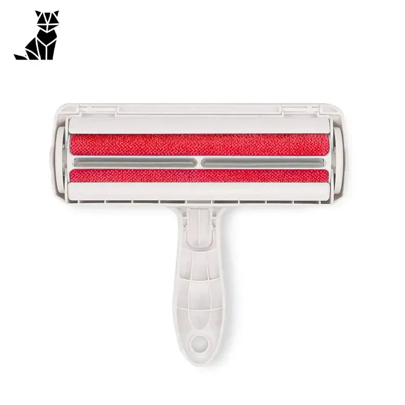 Razor rouge et blanc sur fond blanc - Brosse Anti-Peluche Double Face avec base auto-nettoyante