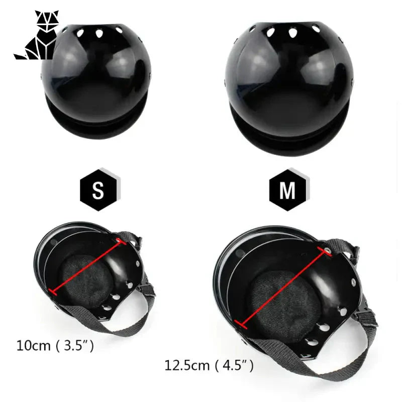 Détail de la taille de la boule pour Casque moto pour animaux - Casque Moto