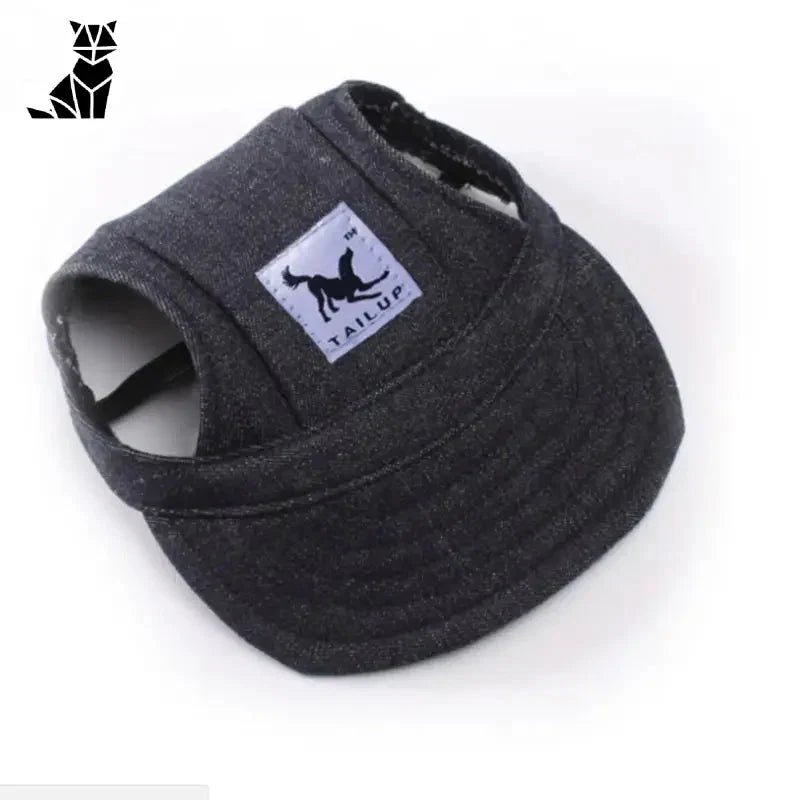 Chapeau noir avec étiquette blanche - Casquette de baseball pour chiens : look tendance en couleur unie