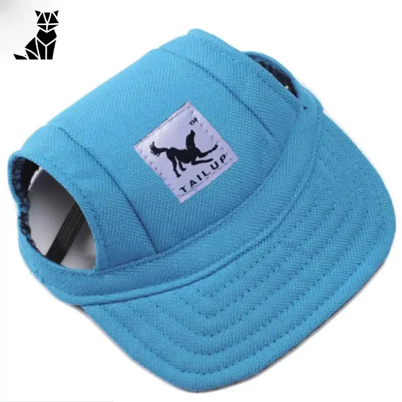 Chapeau bleu avec logo blanc - Casquette de baseball de couleur unie pour chiens