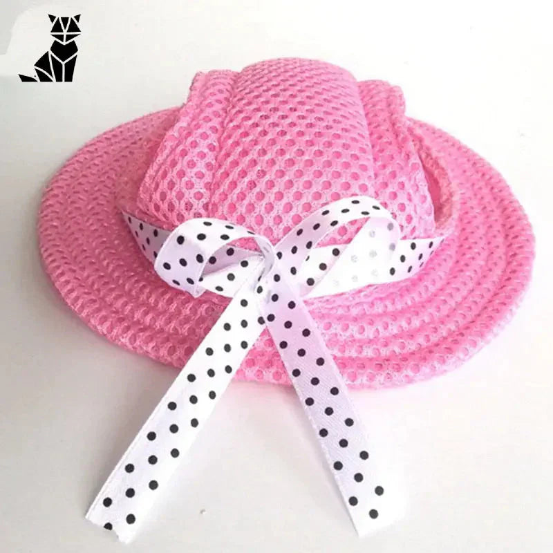 Casquette de baseball pour chien rose avec noeud - Look tendance en couleur unie