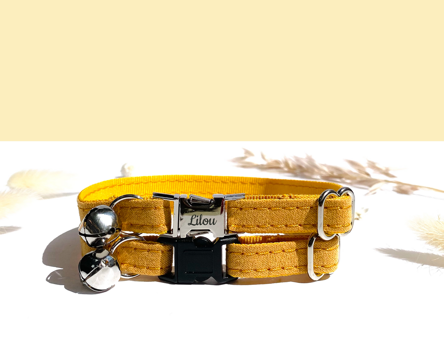 Personalized Yellow Cotton Cat Collar