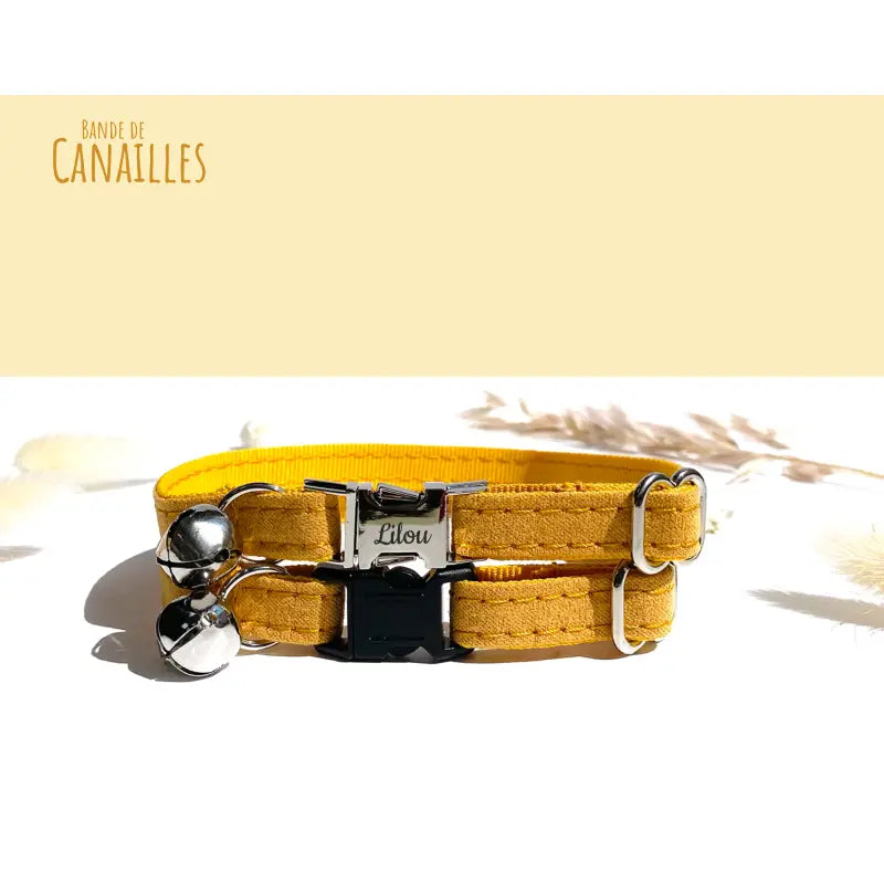 Personalized Cotton Cat Collar with Name Engraving