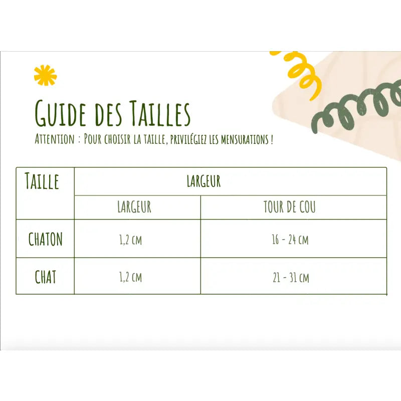 Collier Chat Personnalisé Coton Jaune