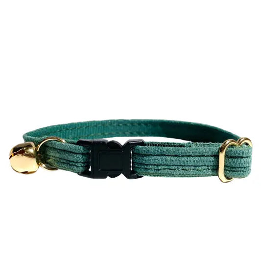 Collier Chat Anti - Étranglement Velours Vert Transparent Background