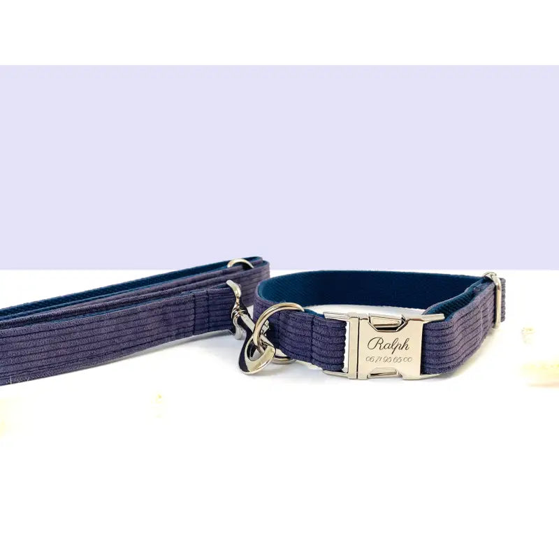 Collier Chien Personnalisé Velours Lavande