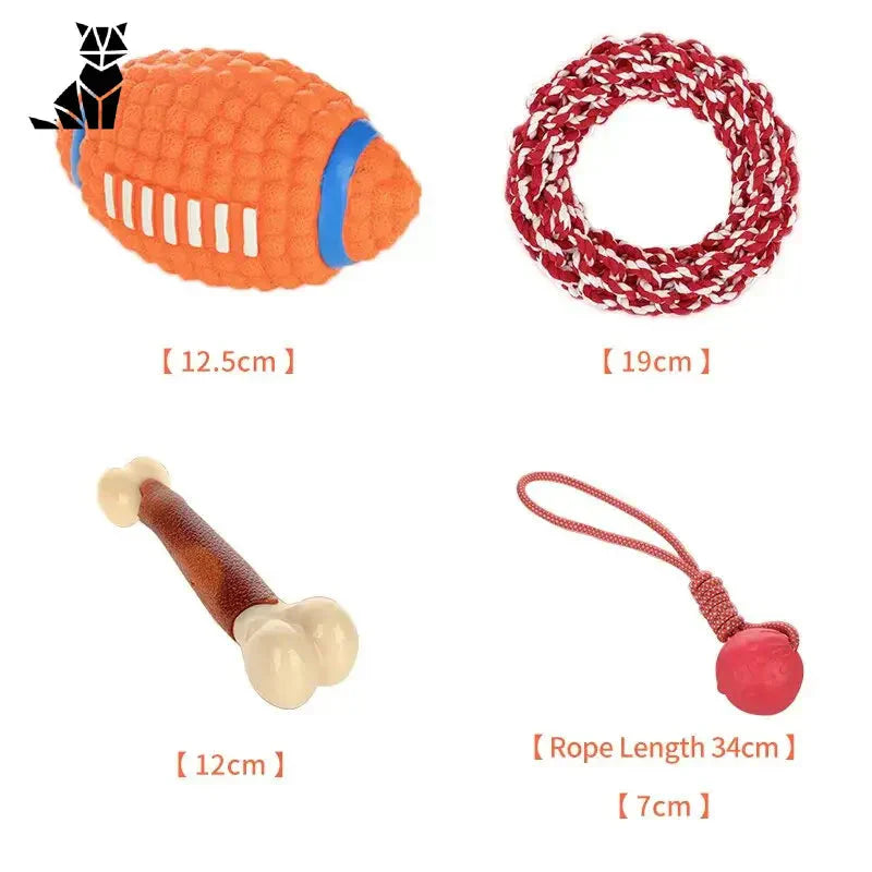 Gros plan de Canine Fun Toy Set : corde et balle jouets à mâcher pour chiens