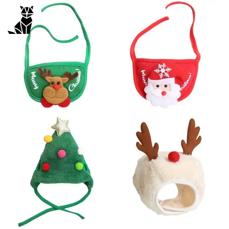 Bandeaux festifs pour chats en set festif : Accessoire festif parfait pour les photos de vacances des animaux de compagnie