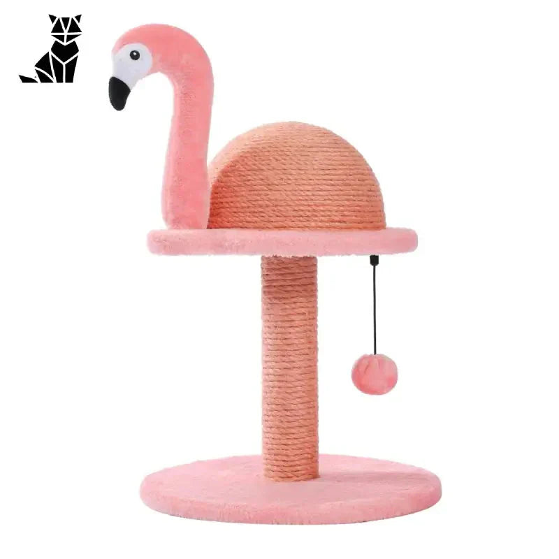 Jouet pour oiseau flamant rose sur griffoir pour chat : Original arbre à chat