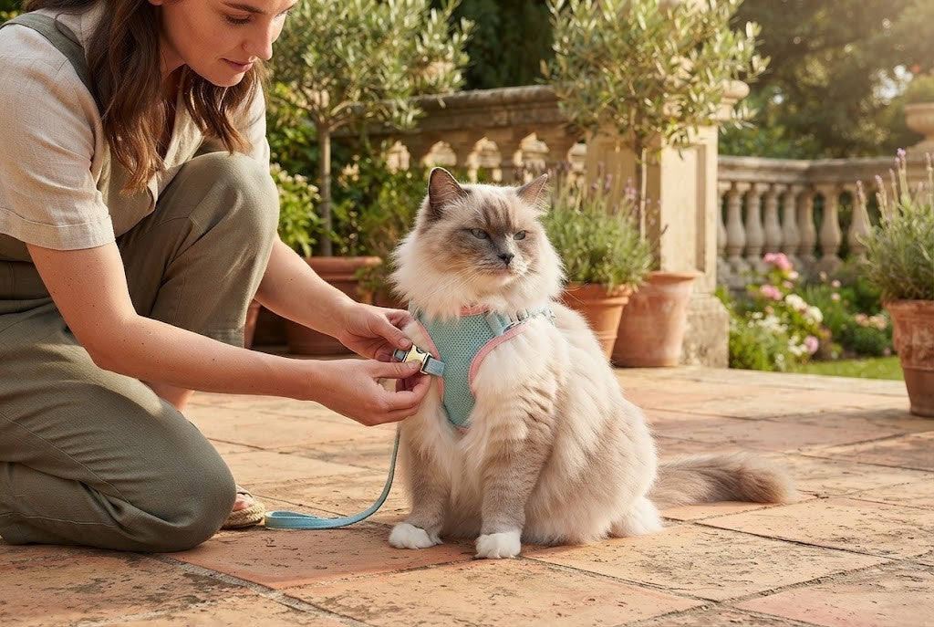 Un chat de gros gabarit, et aucun harnais à sa taille