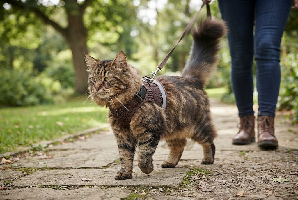 Un grand chat qui marche comme un roi