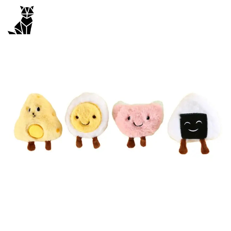 Ensemble de trois peluches colorées - Mint Toy pour chat, stimule l’ouïe