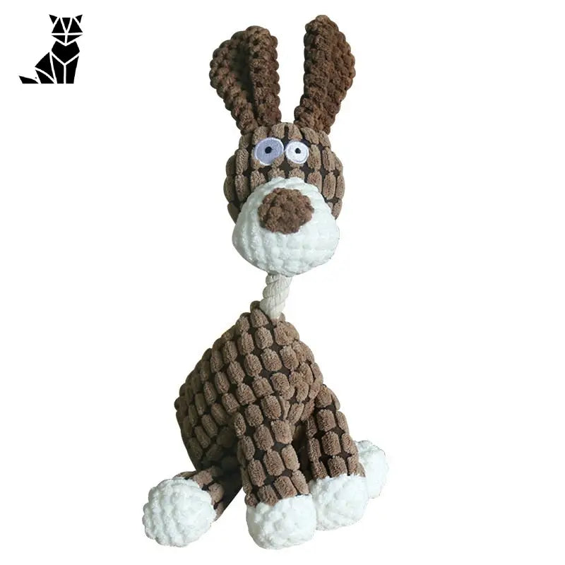 Jouet amusant en forme d’âne - Lapin en peluche fait de corde - Grincement intégré - Jouet Forme d’Âne