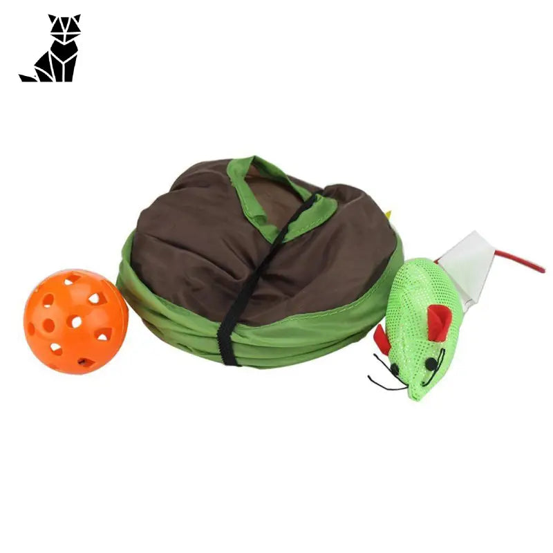 Jouet interactif pour chat : stimule les instincts naturels avec une balle et un sac (jeu de la souris)