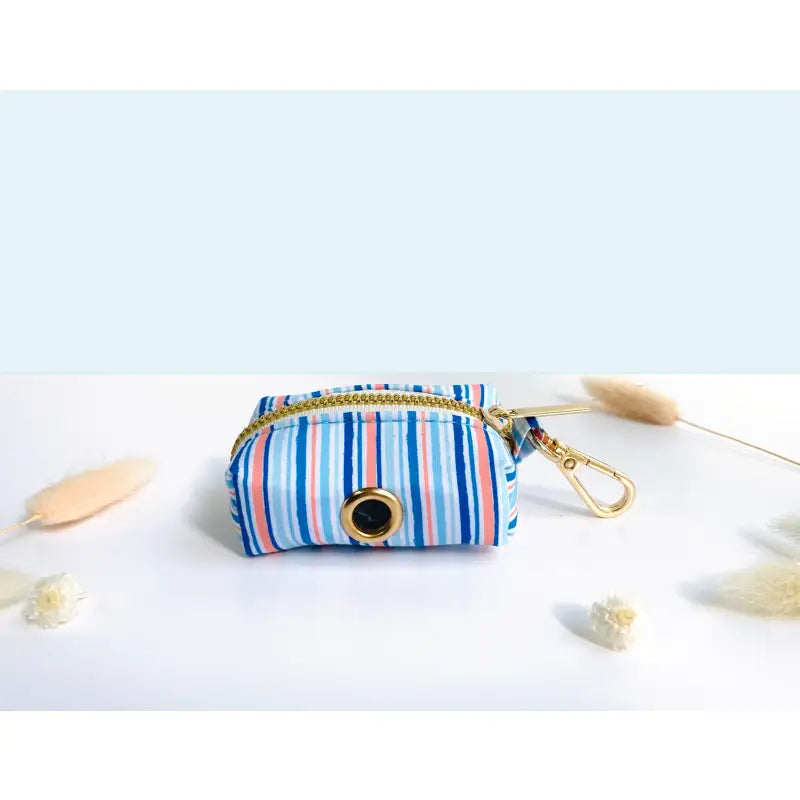 Kit Complet Chien Personnalisé Coton Rayé Bleu Ciel