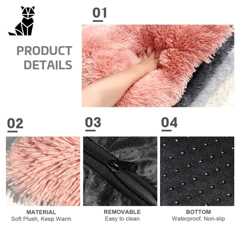 Lit douillet pour chien - Couverture douce et chaude en forme de nounours rose [SEO : espace douillet, polaire douce]