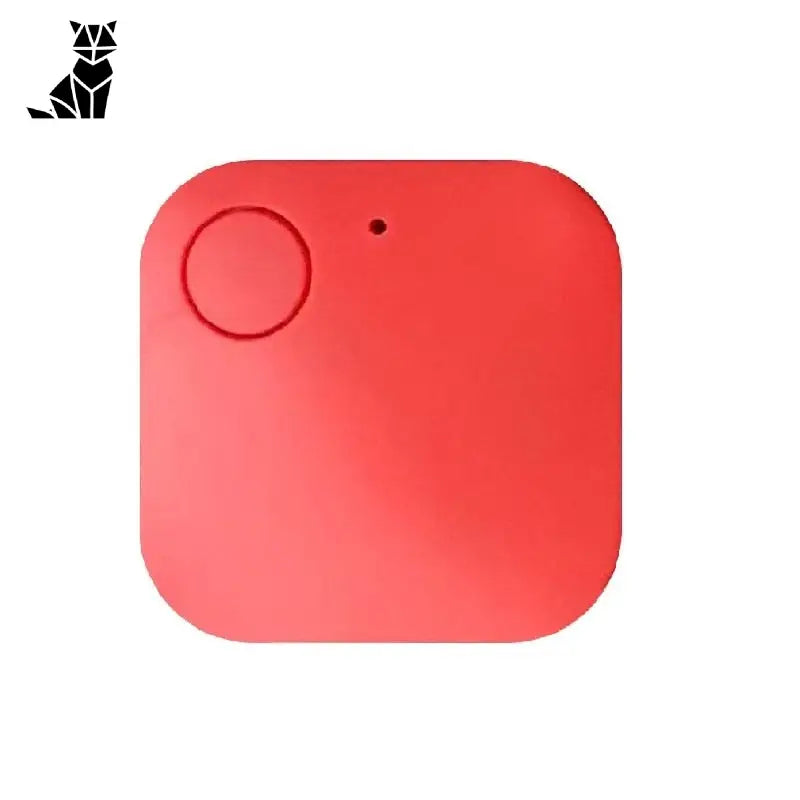 Localisateur d’animaux Bluetooth - Forme carrée rouge avec bouton pour une technologie de suivi en temps réel