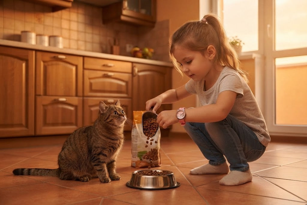 Elle apprend l'heure et surveille celle des croquettes