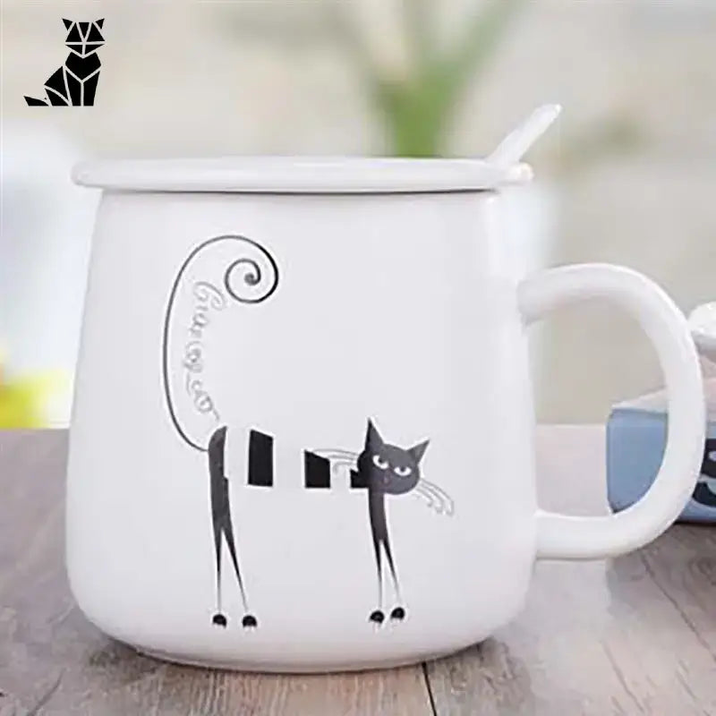 Mug Chat Blanc: Savourez Chaque Gorgée Avec élégance! Blanc Normal