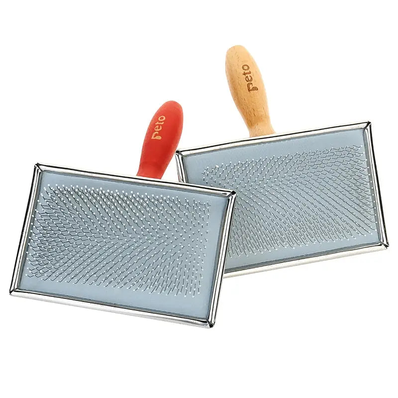 Deux moules carrés en métal argenté avec poignée en bois, acier inoxydable durable