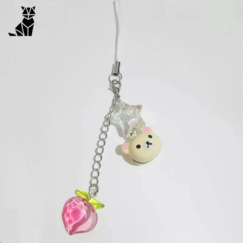 Porte-clés Kawaii Fishing/Ante Inspired : une paire de boucles d’oreilles avec des motifs d’oiseaux et de fleurs