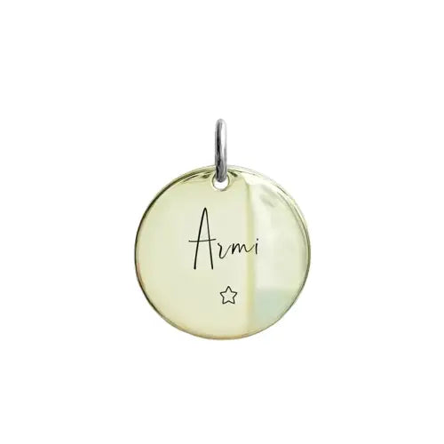 Pendentif rond avec ’am’: Cadeau Unique - Tags d’Identification pour Chien Chat Transparent Background